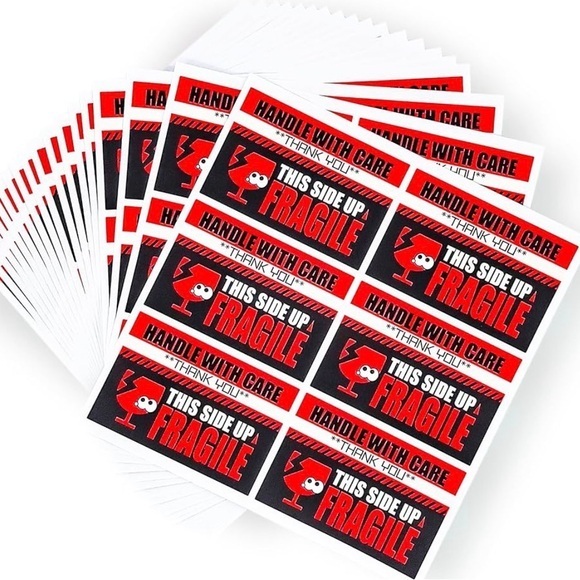 Other - Red and Black Fragile Stickers(30)